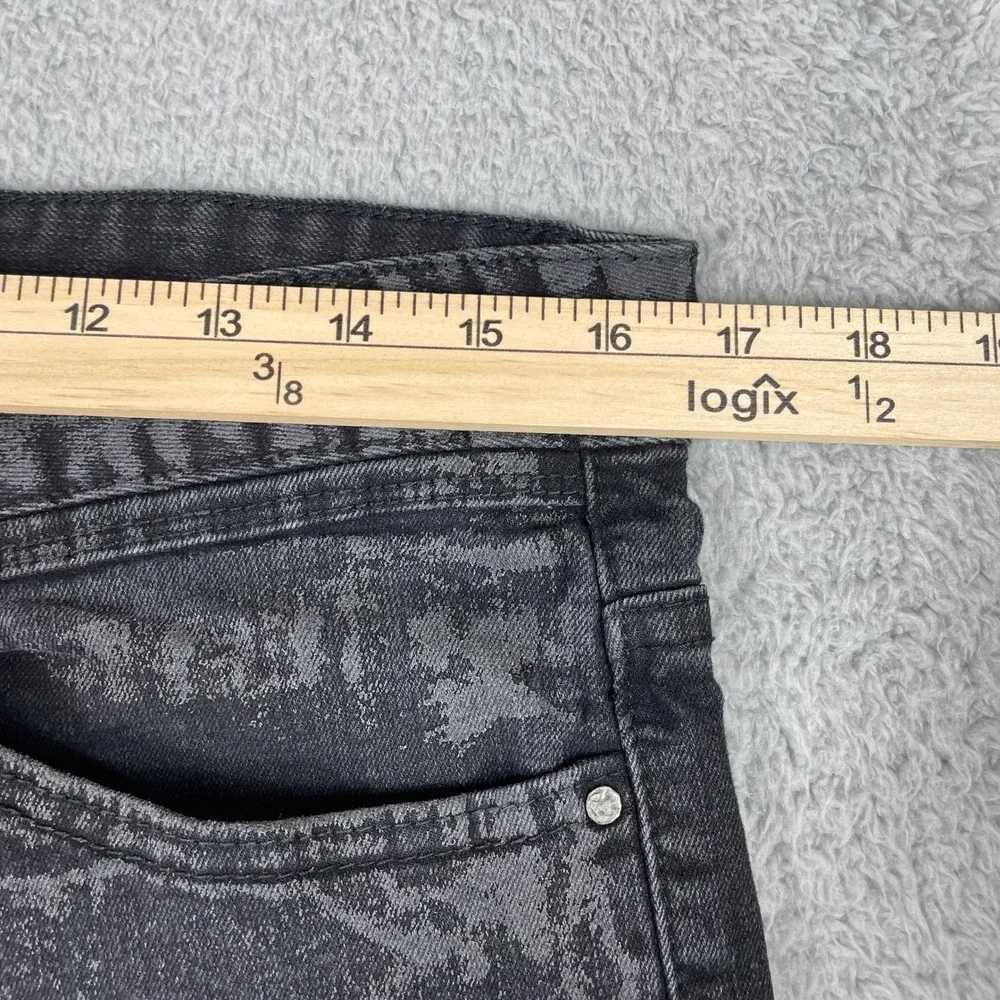 First Row Distressed Jeans Mens 34x32 (Fits 33x31) Black Acid Wash Slim